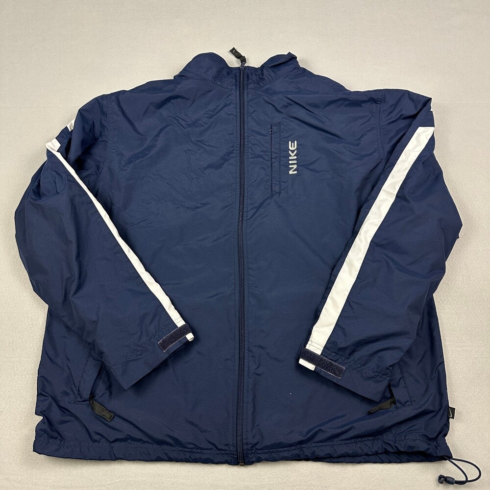 Vintage Nike Jacket Men 2XL Navy Blue Full Zip Windbreaker Y2K 2000s XXL